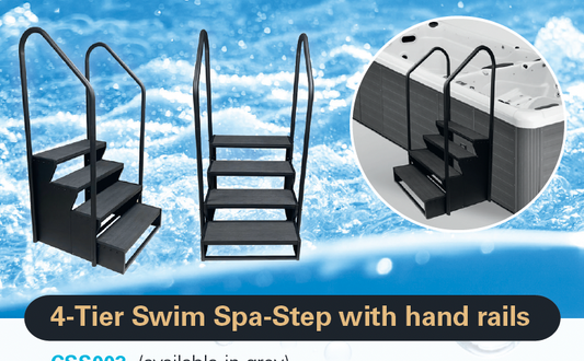 STEPS SWIM SPA 4 TIER : COMPOSITE 760mm wide x 780mm deep x 760mm high